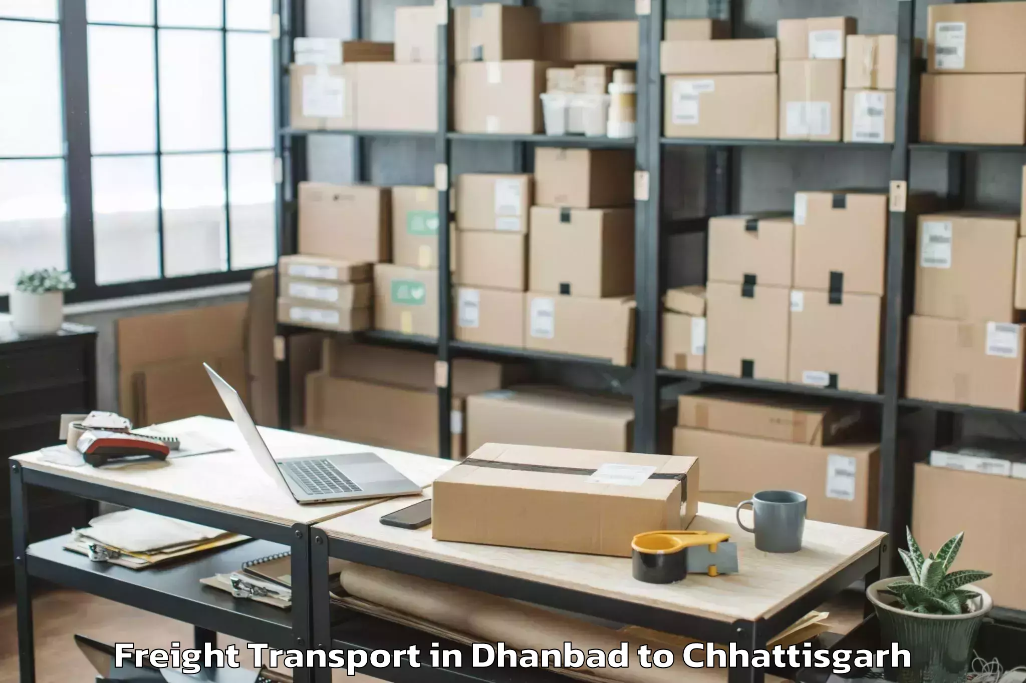 Top Dhanbad to Korba Freight Transport Available